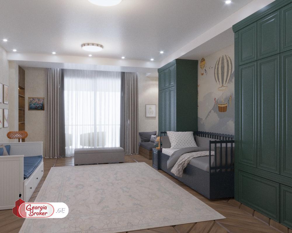 იყიდება ახალი აშენებული 5 ოთახიანი ბინა მთაწმინდაზე